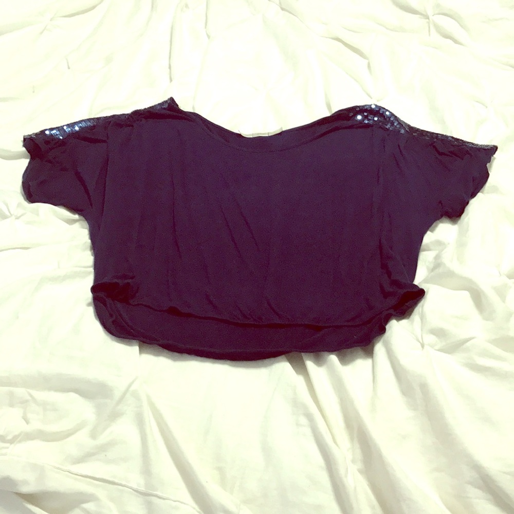 Gibson Blue Ahort Sleeve with Sequins